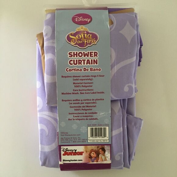 Disney Sofia The First Sofia Scrolls Shower Curtain New in Package - Picture 2 of 4